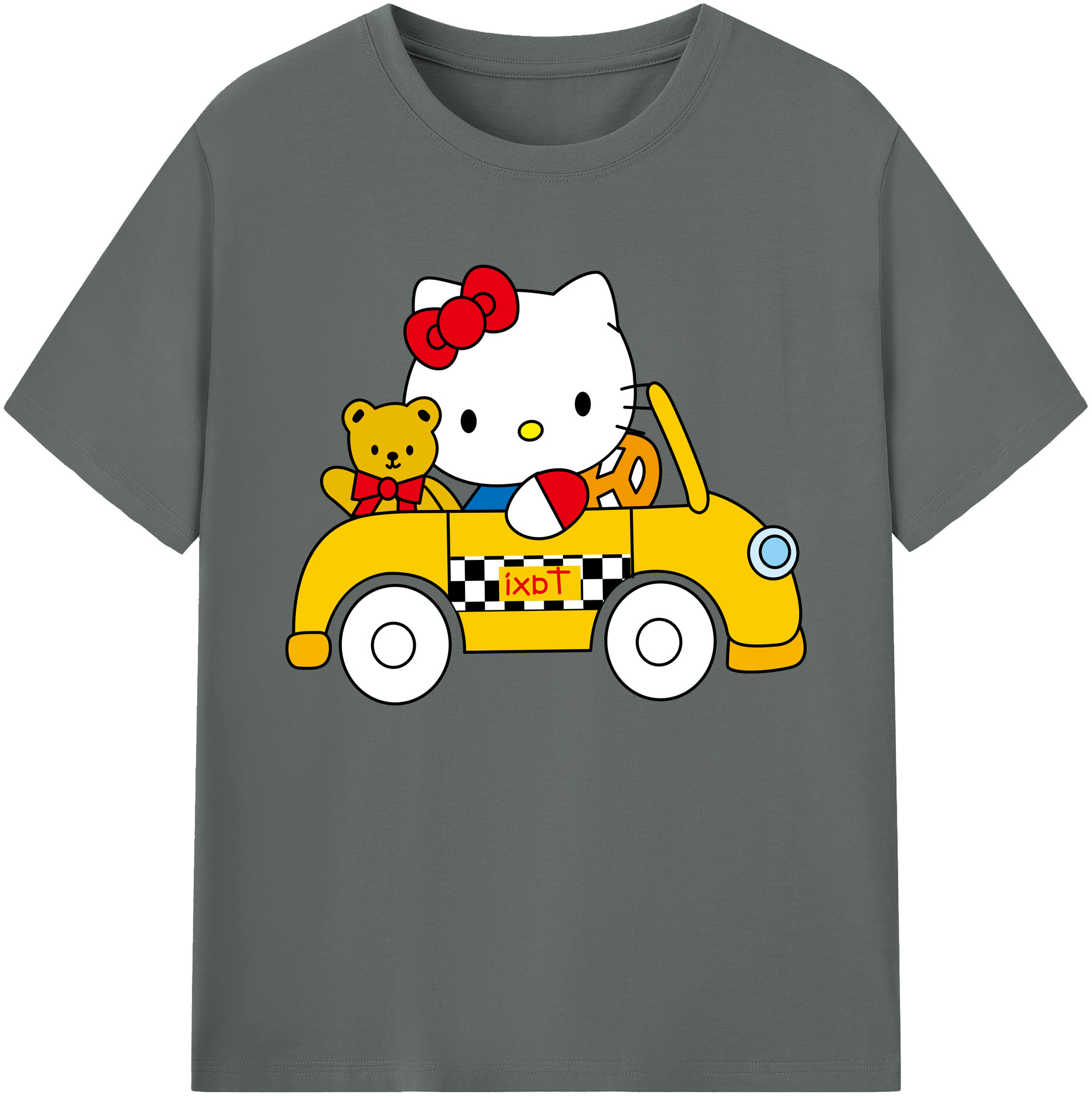（画像用） Hello Kitty ハローキティ 綿100％ メンズ半袖Tシャツ｜肌触りやわらか＆通気性